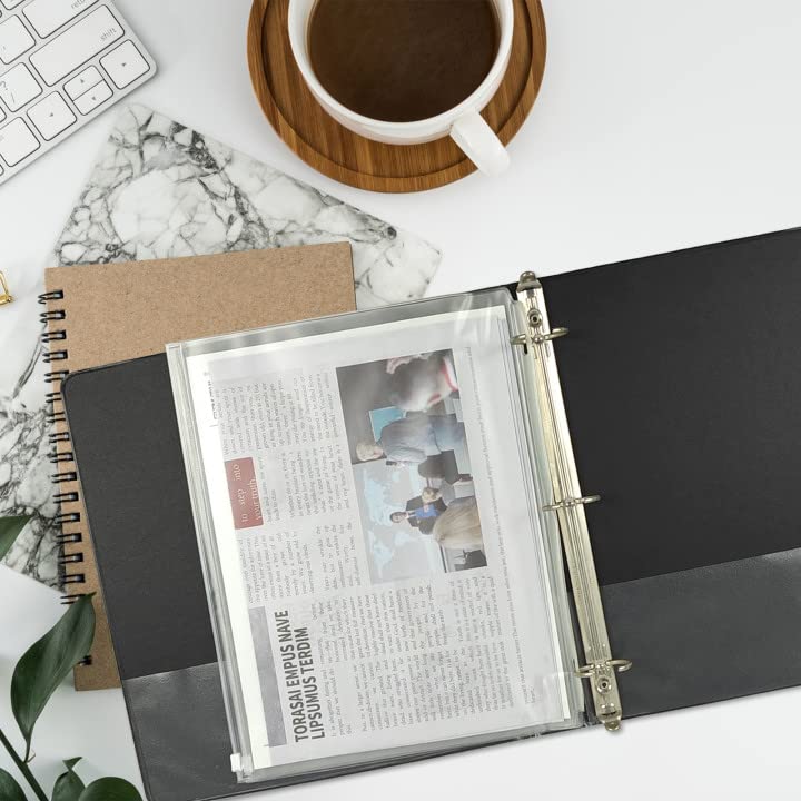 YoeeJob 3 Holes Clear PVC Zipper Binder Pocket Insert Pages Letter Size  8 1/2"" x 11 Loose Leaf Binder Filing Storage Bags 15 Per Pack - Image 5
